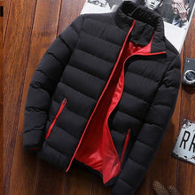 Load image into Gallery viewer, 2019 Men Casual Hooded Parka Salomon Printed Winter Men Fashion Patchwork Cotton Slim Fit Coat Thick Warm Homme's Zipper Jacket