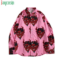 Load image into Gallery viewer, hip hop streetwear shirts men Devil Full Printing short sleeve summer floral rapper harajuku loose hawaiian korean shirts camisa
