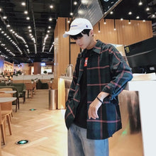 Load image into Gallery viewer, Shirts Men Plaid Long Sleeve All Match Daily Korean Style Mens Hot Sale Loose High Quality Trendy 2019 Leisure Students Shirt