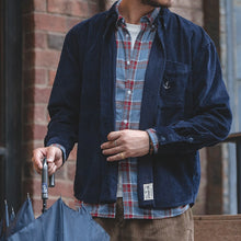 Load image into Gallery viewer, Men’s Long Sleeve Button Down Thick Corduroy Shirt with Pocket