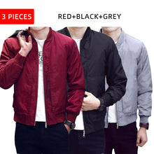Load image into Gallery viewer, 2019 Casual Bomber Jacket Men Solid Fashion Slim Spring Overcoat Autumn Outerwear Coats Baseball Jackets Men's streetwear Jacket