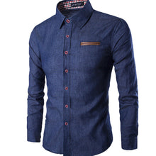 Load image into Gallery viewer, Men's Casual Slim Fit Stylish Wash Denim Long Sleeves Jeans Shirts Smart Casual Fashion Men Clothes