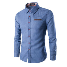 Load image into Gallery viewer, Men's Casual Slim Fit Stylish Wash Denim Long Sleeves Jeans Shirts Smart Casual Fashion Men Clothes