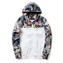 Load image into Gallery viewer, Floral Jacket 2019 Autumn Mens Hooded Jackets Slim Fit Long Sleeve Homme Trendy Windbreaker Coat Brand Clothing Drop Shipping