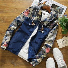 Load image into Gallery viewer, Floral Jacket 2019 Autumn Mens Hooded Jackets Slim Fit Long Sleeve Homme Trendy Windbreaker Coat Brand Clothing Drop Shipping