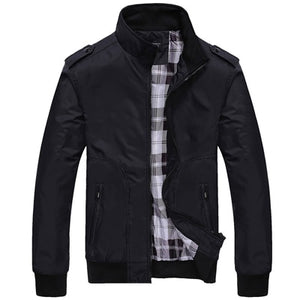 DIMUSI Mens Jackets Spring Autumn Casual Coats Solid Color Mens Sportswear Stand Collar Slim Jackets Male Bomber Jackets 4XL