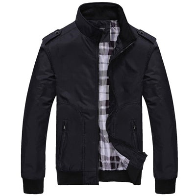 DIMUSI Mens Jackets Spring Autumn Casual Coats Solid Color Mens Sportswear Stand Collar Slim Jackets Male Bomber Jackets 4XL