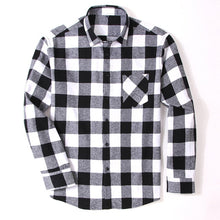 Load image into Gallery viewer, 100% Cotton Flannel Men's Plaid Shirt Slim Fit Spring Autumn Male Brand Casual Long Sleeved Shirts Soft Comfortable 4XL