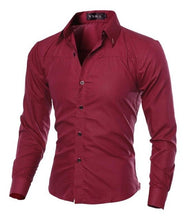 Load image into Gallery viewer, WSGYJ Korean Wild Men Plaid Shirt Slim Fit Casual Long Sleeve Dress Shirt Business Social Men Clothes Plus Size 5XL White